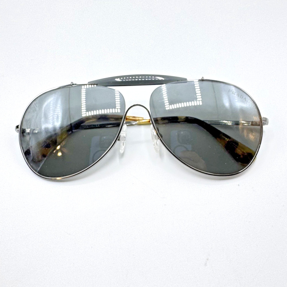 Prada Sunglasses SPR56S 5AV 7W1 Gunmetal Aviator Frame Gray Lens 59-13-140
